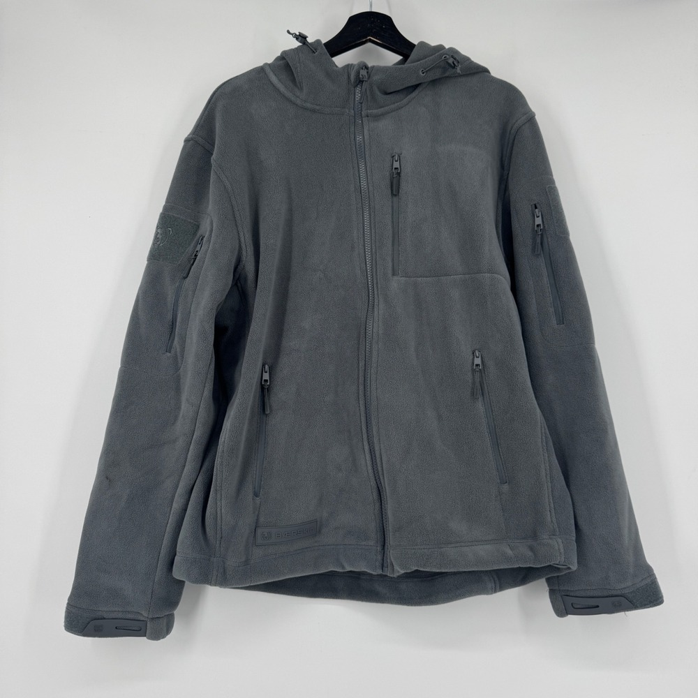 Baerskin Tactical Supply Co Mens Grey Tactical Fleece Hoodie Jacket Size Medium